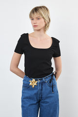 ⛵️Spring / Summer 2025 - Ester - Short T Shirt - Midnight - This item has a manufacturing defect — the fit is significantly smaller than labeled. We recommend it only for very petite sizes.