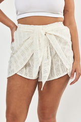 🌻In between - Yam Shorts - Cream Lace