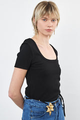 ⛵️Spring / Summer 2025 - Ester - Short T Shirt - Midnight - This item has a manufacturing defect — the fit is significantly smaller than labeled. We recommend it only for very petite sizes.