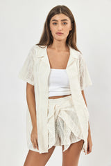 🌻In between - Yam Shorts - Cream Lace