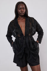 🍰 Spring 2026 - Mirabel Kimono 👘 - Black- Sheer burnout floral fabric 🖤