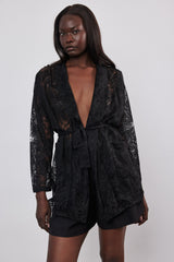 🍰 Spring 2026 - Mirabel Kimono 👘 - Black- Sheer burnout floral fabric 🖤