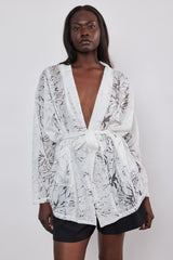 🍰 Spring 2026 - Mirabel Kimono 👘 - White- Sheer burnout floral fabric 🤍