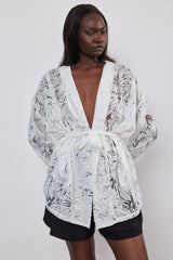 🍰 Spring 2026 - Mirabel Kimono 👘 - White- Sheer burnout floral fabric 🤍
