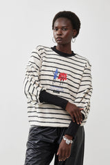 🧦Autumn/Winter 2025/2026- The Lot Sweatshirt - furry friends (Black and White) Blue and Red embroidery