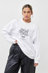 🧦Autumn/Winter 2025/2026 - Galaxy Sweatshirt - 🩹 Dede × Stella and Lori - Galaxy Sweatshirt - White