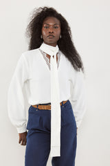 🧦 Autumn/Winter 2025/2026 - Muse blouse- White Boudoir Scarf Blouse