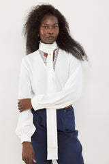 🧦 Autumn/Winter 2025/2026 - Muse blouse- White Boudoir Scarf Blouse