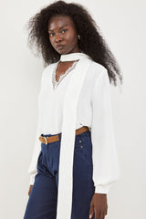 🧦 Autumn/Winter 2025/2026 - Muse blouse- White Boudoir Scarf Blouse