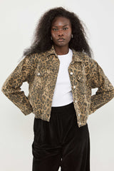 🧦Autumn/Winter 2025/2026 - JAMIE - Denim jacket - distressed leopard
