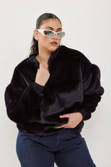 🧦 The Jacob Sweatshirt - Fake fur - Classic Black