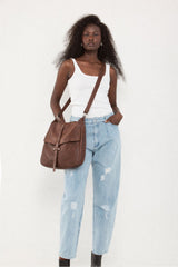 Mini Bencku- Leather Hobo Handbag- 🍫 Chocolate