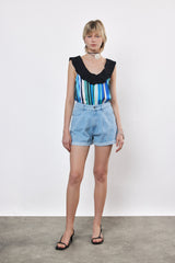 ⛵️Spring/Summer 2025 - Helena- Ruffle-Trim Sleeveless Top- Sail away 🐠