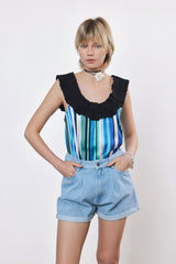 ⛵️Spring/Summer 2025 - Helena- Ruffle-Trim Sleeveless Top- Sail away 🐠