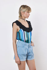 ⛵️Spring/Summer 2025 - Helena- Ruffle-Trim Sleeveless Top- Sail away 🐠