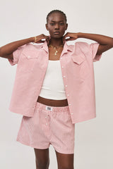 ⛵️Spring/Summer 2025 - BBQ shirt - Brick Red Stripes