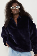 🧦 The Jacob Sweatshirt - Fake fur - Navy-thing is Possible