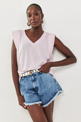 🍰 SUMMER 2026 - Henrietta V Tank - Baby Pink **No ribbed hem**