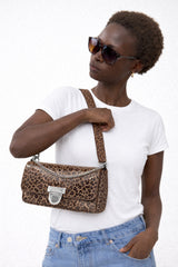 Leather Shoulder & Crossbody Bag –Tuci Bag in Leo print- Timeless Elegance with a Modern Edge