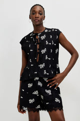 π° SUMMER 2026 - Breeze Bow Blouse- B&W