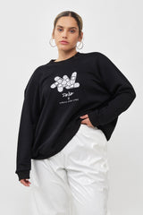 🧦Autumn/Winter 2025/2026 - Galaxy Sweatshirt - 🩹 Dede × Stella and Lori - Galaxy Sweatshirt - Black