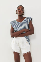 🍰 SUMMER 2026 - Henrietta V Tank - 50 shades of Blue **No ribbed hem**