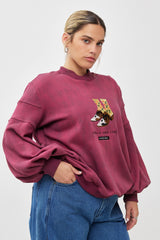 🧦Autumn/Winter 2025/2026 - Sara Sweatshirt - Black - Red Wine