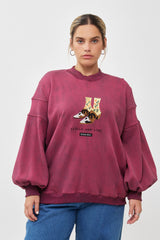 🧦Autumn/Winter 2025/2026 - Sara Sweatshirt - Black - Red Wine