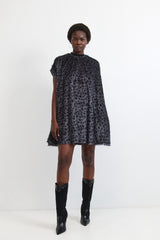 Solar eclipse dress 🌖 - Black and White - Grey leo hairy and wild- *NEW*