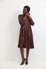 🧦Winter 2025/2026 - V dress - Brown Satin 🍂🤎