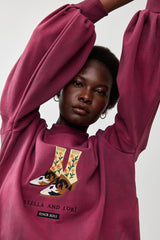 🧦Autumn/Winter 2025/2026 - Sara Sweatshirt - Black - Red Wine