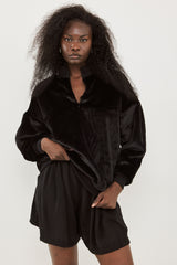🧦 The Jacob Sweatshirt - Fake fur - Classic Black