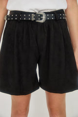 š Auttum/Winter 2026/27 - 1990 Shorts- Black Faux suede