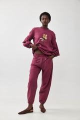 🧦Autumn/Winter 2025/2026 - Sara Sweatshirt - Black - Red Wine