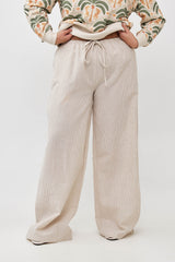 🧦 Autumn/Winter 2025/2026 - Bon Voyage wide leg pants- Oatmeal Stripes