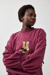 🧦Autumn/Winter 2025/2026 - Sara Sweatshirt - Black - Red Wine