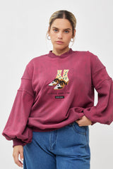 🧦Autumn/Winter 2025/2026 - Sara Sweatshirt - Black - Red Wine