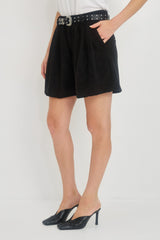 š Auttum/Winter 2026/27 - 1990 Shorts- Black Faux suede