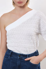 ⛵️Spring/Summer 2025 - Theo - one shoulder- asymmetric T-Shirt- Vanilla 🍦