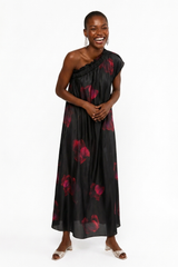 🍰 Summer 2026 - Philadelphia 76 -One Shoulder Maxi Dress- Poppy Flower