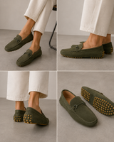 ๐ฐSummer 2026 - Suede Driving Loafers - Olive ๐ซ - Handcrafted in a small artisan workshop in Italy ๐ฎ๐น๐๐ฎ