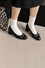 🍁 Autumn/Winter 2026/27 - The Italian Edit 🇮🇹- 👉🏻SAMPLE👈🏻 - Black Block Heel Pumps - Size 38