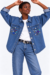 ๐ Autumn/Winter 2026/27
- Over-shirt - Blue Denim With Hand made bedazzling. Each piece features a unique combination of stones