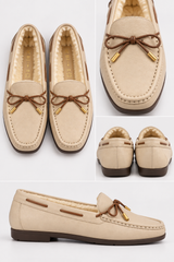 ๐ Autumn/Winter 2026/27 - The Italian Edit ๐ฎ๐น- ๐๐ปSAMPLE๐๐ป - Shearling Leather Loafers โ Stone- Size 37