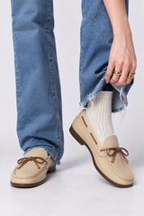 ๐ Autumn/Winter 2026/27 - The Italian Edit ๐ฎ๐น- ๐๐ปSAMPLE๐๐ป - Shearling Leather Loafers โ Stone- Size 37