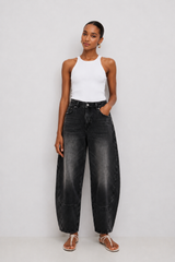 🍰 Summer 2026 -UNISEX Tom jeans- I'm super oversized- Washed Charcoal-