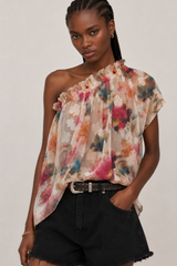 đ° SUMMER 2026 - Phili - one shoulder -One Shoulder top - Sheer Pink Flowers