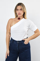 ⛵️Spring/Summer 2025 - Theo - one shoulder- asymmetric T-Shirt- Vanilla 🍦