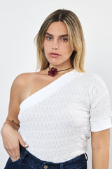 ⛵️Spring/Summer 2025 - Theo - one shoulder- asymmetric T-Shirt- Vanilla 🍦