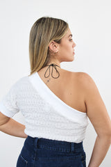⛵️Spring/Summer 2025 - Theo - one shoulder- asymmetric T-Shirt- Vanilla 🍦